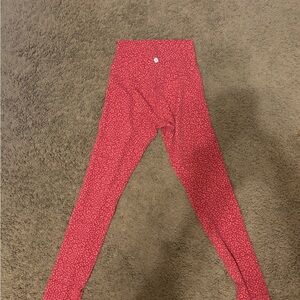 Lululemon pink and orange leopard align leggings